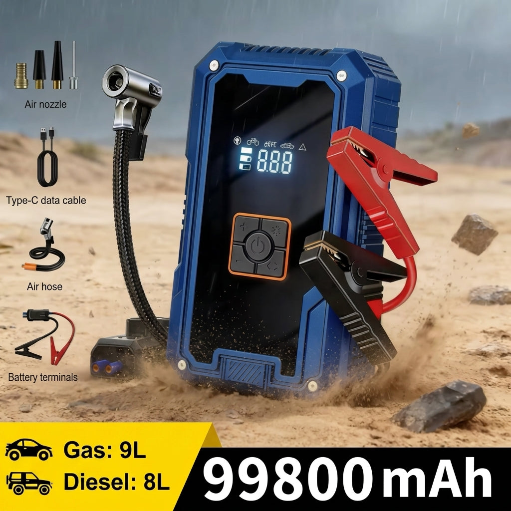 Arrancador de coche portátil DashElement™ con compresor de aire