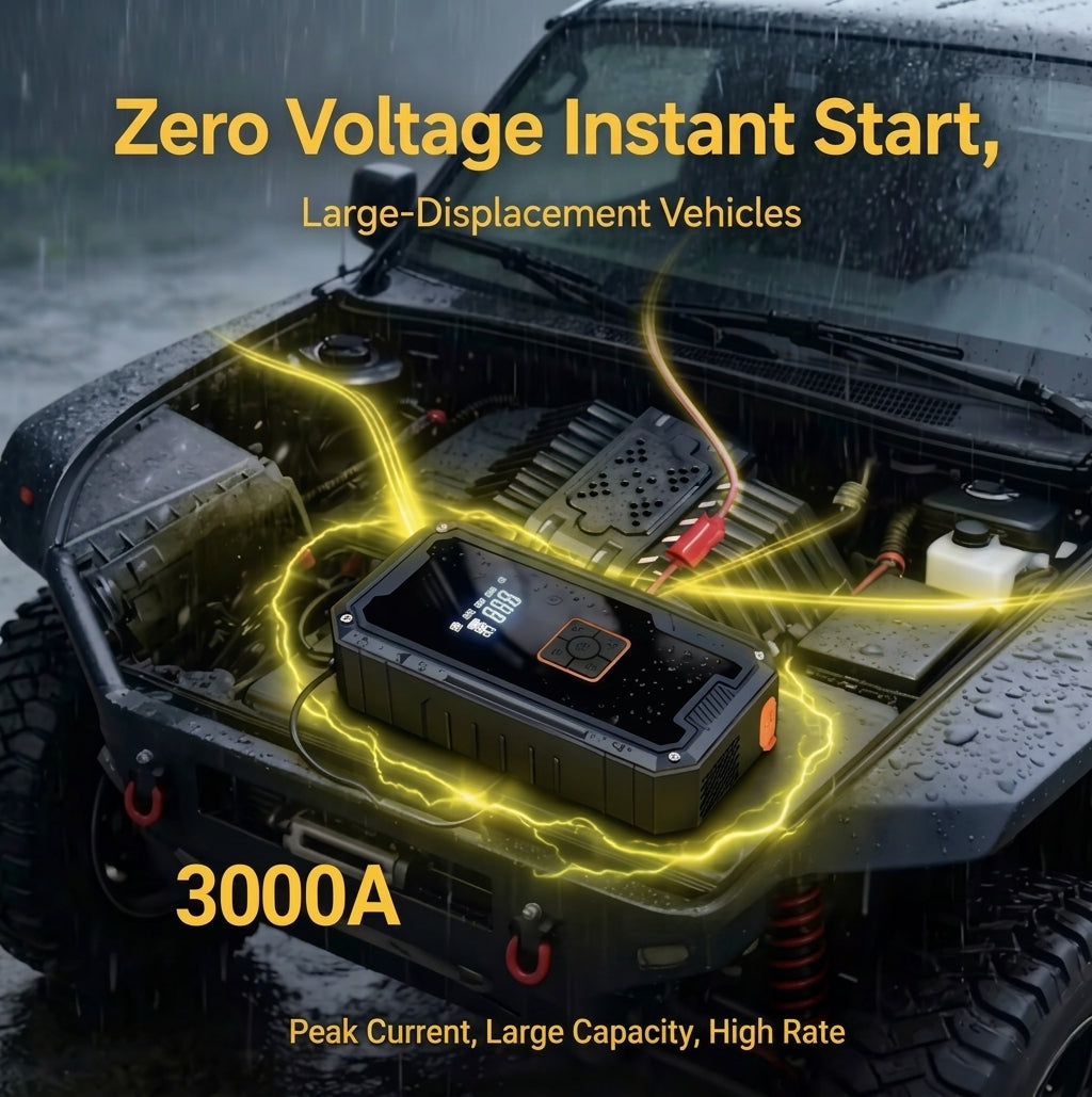 Arrancador de coche portátil DashElement™ con compresor de aire